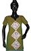 Womans Olive Green Madhubani Paint Cotton India Tunic Shirt Kurti Top Small Size