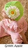 Girls My Little Noggin green apple crochet beanie kufi hat for baby & toddler