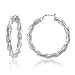Sterling Silver Tarnish-Free 4mm x 35mm Twist Hoop Earrings