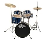 World Tour Jr Complete 5 Piece Drumset with Drum Throne and Drum Sticks - Blue Metallic - B001FSJC78
