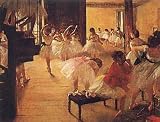 Ballet School by Edgar Degas. Art Print Poster 28.5 inches width by 22.5 inches height. Highest Quality Art Poster Print