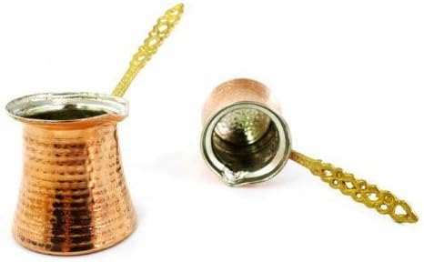 Hand Hammered Copper Turkish Greek Arabic Coffee Pot Ibrik Kettle Jazzva Cezve Briki (S - 175cc - 5.9 oz - 2 demitasse cups) by TurkishCopper