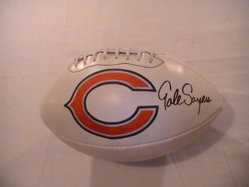 GALE SAYERS SIGNED AUTOGRAPHED CHICAGO BEARS LOGO FOOTBALL COA + HOLOGRAM