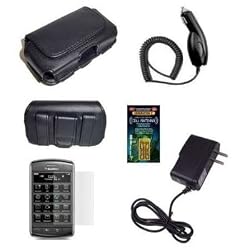 Cell Phone Accessories Bundle for Verizon RIM Blackberry Storm 9500, 9530 Thurder (Includes; Premium Leather Side Carry Case, Custom Screen Protector, Rapid Car Charger, Home Wall Charger, Generation X Antenna Booster)