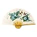Hand-painted White Folding Decorative Wall Fan - Bird & Flower Design