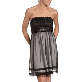 Teeze Me Juniors' Vintage Mesh Tube Dress With Lace