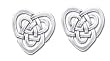 Solid Sterling Silver Heart Celtic Earrings