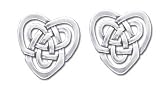Solid Sterling Silver Heart Celtic Earrings