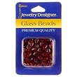 7mm x 10mm Glass Rhombus, Red, 60 Pc/Pkg