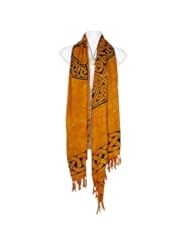 Apparel: 1 World Sarongs Womens Celtic Cross Plus Size Scarf in Soft Gold