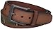 Columbia Men's Leather Belt with Multi-Color Fabric Inlay