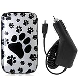 Dog Paw Design Crystal Hard Skin Case Cover + Car Vehicle Charger Accessori ....