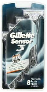 Gillette Sensor3 Smooth Shave Disposable Razor 8 Count