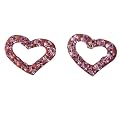 Kids? Sterling Silver Crystal Heart Earrings - Pink