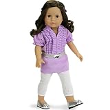 Lavender Ruffle Blouse with Sparkle Leggings and Belt. Fits 18