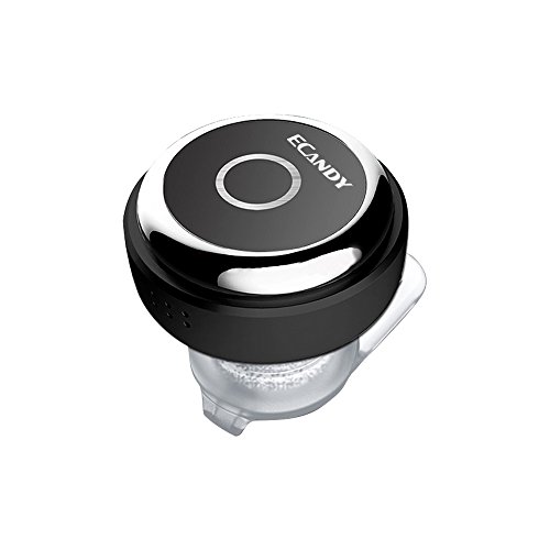 Ecandy Smallest Mini Bluetooth 4.0 In Ear Headset Earbud Earphone Earpiece Headphones Handsfree with Mic For iPhone 6,5S,iPad, iPod,MacBook Air,Sumsung Galaxy S5,S6, HTC One (M8),Tablets,Black