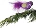 Purple & Gold Glitter Bird Clip-On w/ Purple Feather Tail Christmas Ornament