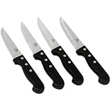 Chicago Cutlery Basics Steakhouse 4-Piece Knife Set with Black Handles by Chicago Cutlery