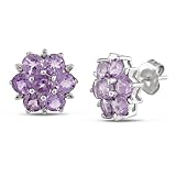 Sterling Silver Amethyst Ear-Pin Earrings