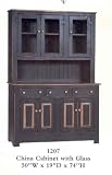 China Cabinet with Glass - Primitive Plum