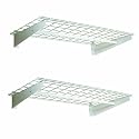 HyLoft 777 36-by-18-Inch Wall Shelf with Hanging Rod, 2-Pack