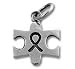 Autism Awareness Puzzle Ribbon Sterling Silver title=