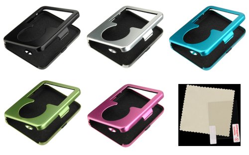 Apple 3rd Generation iPod Nano 4gb 8gb Video Premium Aluminum Carrying Case with LCD Screen Protector Shield - 5 Color Choices (MP3 Player NOT Included)