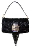 Fendi Black Beaded Fringe Evening Baguette 8BR000-TMA-F0PH5