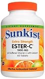 Sunkist Extra Strength Ester-C Tablets, 1000 mg, 60-Count Bottles (Pack of 2)