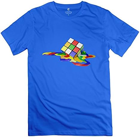 BXGD- Men's Unique T Shirt Rubiks Cube Size L RoyalBlue
