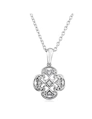 Vintage Style Diamond Maltese Cross Necklace in Silver
