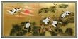 Asian Art, D&eacute;cor, & Gifts - 36" x 72" Sunset Cranes Chinese Gold Leaf Wall Screen Painting