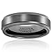 MNH Tungsten Carbide Black Men's Wedding Band Brushed Matte Finish Polished Edge Engagement Ring, 11