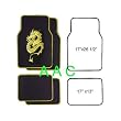 A Set of 4 Universal Fit Plush Carpet Floor Mats for Cars / Truck - Dragon Yellow