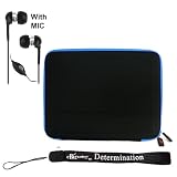 Premium Durable Slim Hard Nylon Cube Case for Apple iPad 16GB, 32GB, 64GB Wi-Fi and WiFi + 3G + Includes a 4-inch eBigValue (TM) Determination Hand Strap + Luxurious In Ear Headphones with Mic (Black)