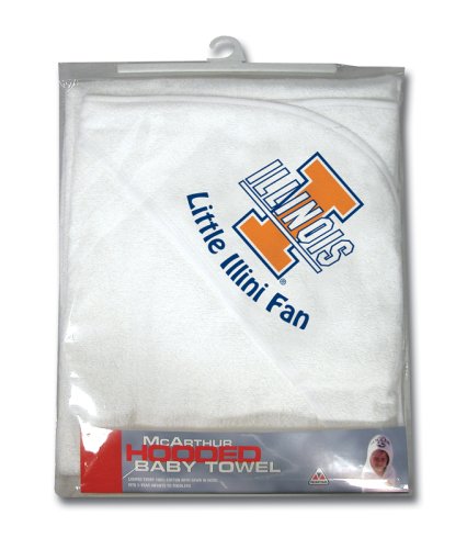 Illinois Fighting Illini Hooded Baby Towel (White)