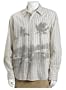 Quiksilver Road Trip Vertical Striped Scenic Print Long Sleeve Button Down Shirt
