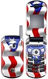 Puerto Rico Flag - Motorola V265 Cell Phone Protector Skin Decals - Faceplates