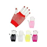 1980's Cindy Lauper Costume Accessory Short Fishnet Gloves -Many Colors Available