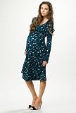 from Crave Maternity Crave Maternity Teal Print Scoop Neck Wrap Dress, Size 12