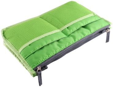 Icon Women Nylon Purse Organizer Insert for Handbags Zipper Closure Makeup Bag for Travel (Green)