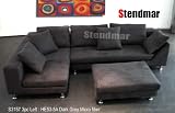 3PC MODERN DARK GREY MICROFIBER SECTIONAL SOFA S3157