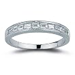 14k White Gold Milgrain Baguette Diamond Wedding Band (3/8 cttw, H-I Color, SI1-SI2 Clarity)