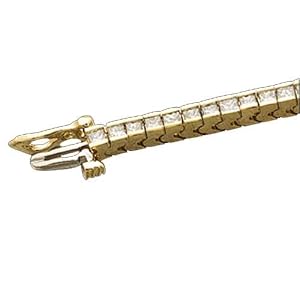 14kt Yellow Gold Diamond Bar Tennis Bracelet