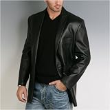 BGSD Men's One Button Lambskin Leather Blazer - Regular, Tall, Big, Big & Tall
