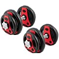 K-Grip. 20 Kg (2x10) Hanteln Kurzhantel Set Gewichte / 2 x Kurzhantelstange, 4x1.25 und 4x2.5 Kg Hantelscheiben