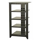 Sanus Foundations Natural NFA245 Audio Stand - Steel, Glass, Hardwood - Black