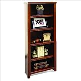 Kathy Ireland Home by Martin Furniture Tribeca Loft 4 Shelf Wood Bookcase in Cherry