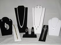 Black & White Jewelry Display Set 7 Pieces New