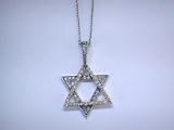 14K 2-Tone Floating Diamond Star of David Pendant